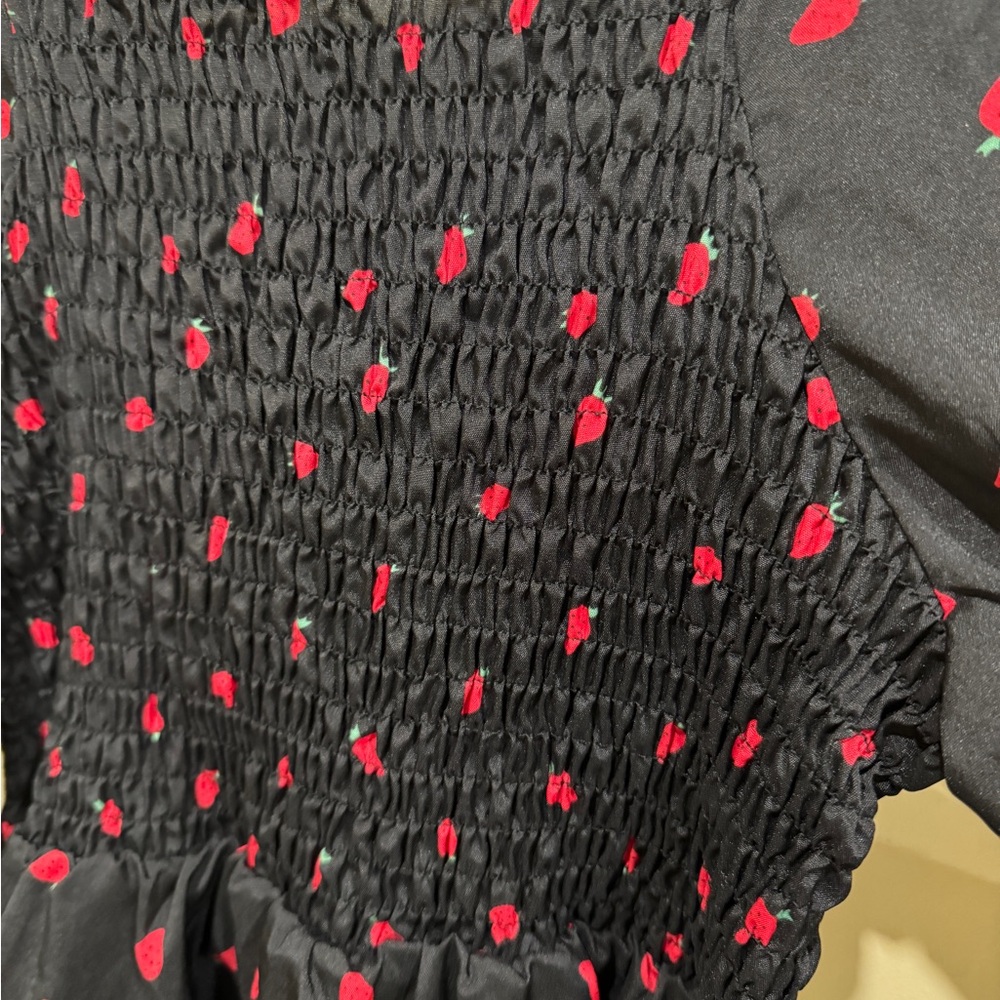 SHEIN Black Blouse with Red Accents - Picture 7 of 10